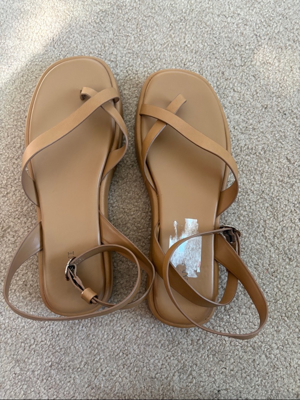 Alfani Tan Strappy Ankle-Wrap Sandals